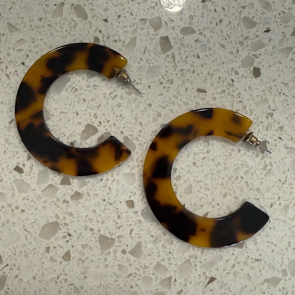 Madewell Tortoise Shell Hoop Earrings